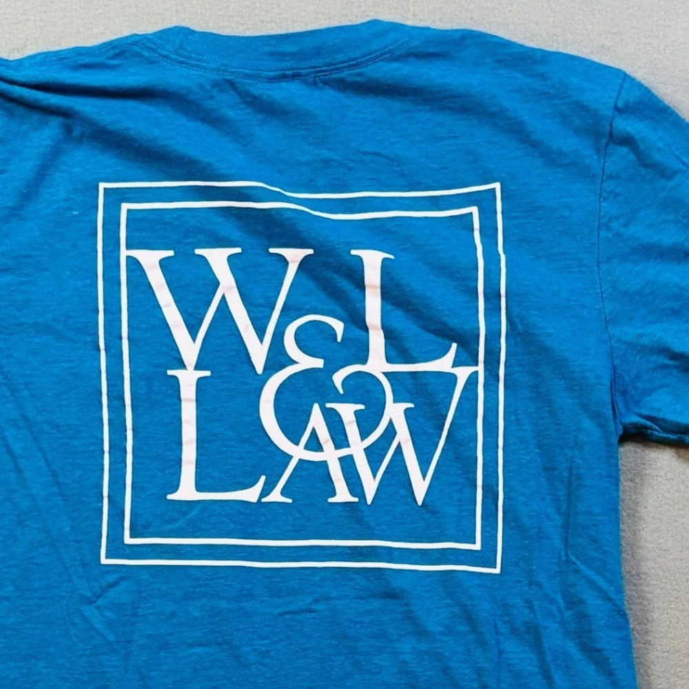 Washington & Lee W&L Law School T-Shirt Blue Mens S Ring Spun Lexington